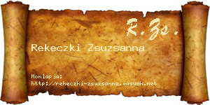 Rekeczki Zsuzsanna névjegykártya